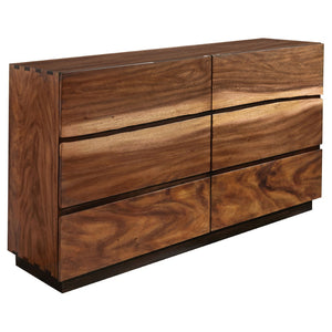 English Elm Beverly Queen Bedroom Set with Live Edge Headboard Walnut Veneer Floating Base B062S01711