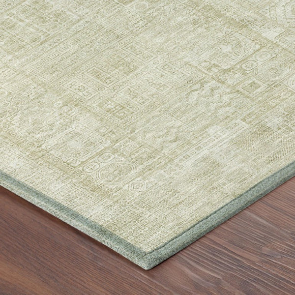 8 X 10 Wheat Gold Oriental Polyester Area Rug Washable for Indoor Outdoor Use