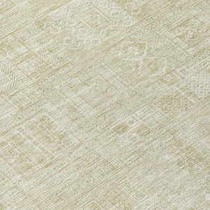 8 X 10 Wheat Gold Oriental Polyester Area Rug Washable for Indoor Outdoor Use