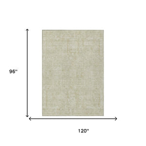 8 X 10 Wheat Gold Oriental Polyester Area Rug Washable for Indoor Outdoor Use