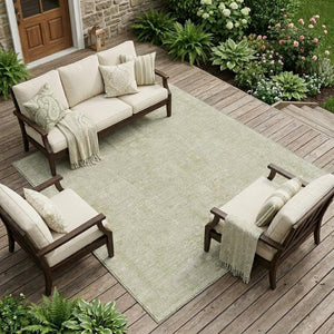 9 X 12 Oriental Polyester Area Rug Washable Stain Resistant Indoor Outdoor Wheat Gold