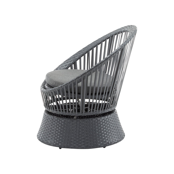 English Elm Christopher Knight Home® - [Set Of 2] Stylish Gray Swivel Wicker Lounge Chairs With Plush Cushions For Indoor And Outdoor Relaxation N767P237032B_2