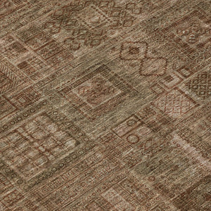 5 X 8 Copper Orange Oriental Polyester Area Rug Washable Stain Resistant Patio