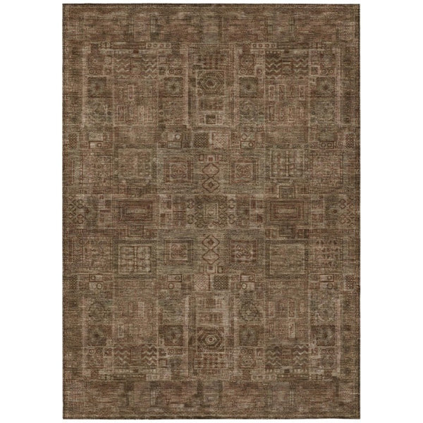 HomeRoots 8x10 Oriental Polyester Area Rug Stain Resistant for Indoor Outdoor Living Spaces 742130