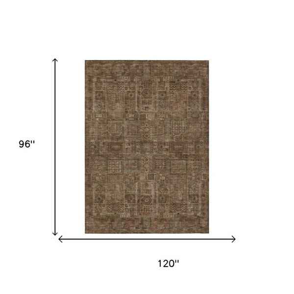 8x10 Oriental Polyester Area Rug Stain Resistant for Indoor Outdoor Living Spaces