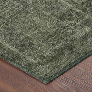 5 X 8 Oriental Polyester Area Rug Stain Resistant Indoor Outdoor Green Patio