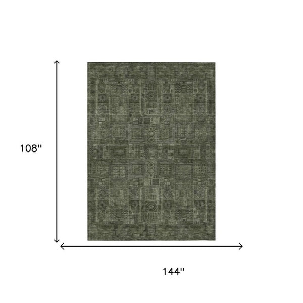 9 X 12 Oriental Polyester Area Rug Stain Resistant for Indoor Outdoor Living Spaces