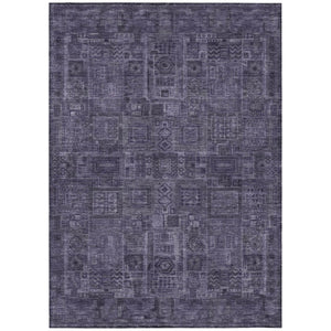 HomeRoots 5x8 Purple Oriental Polyester Area Rug Washable Stain Resistant Indoor Outdoor Use 742140