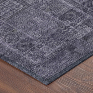 5x8 Purple Oriental Polyester Area Rug Washable Stain Resistant Indoor Outdoor Use