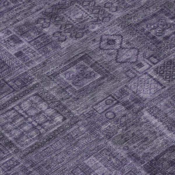 5x8 Purple Oriental Polyester Area Rug Washable Stain Resistant Indoor Outdoor Use
