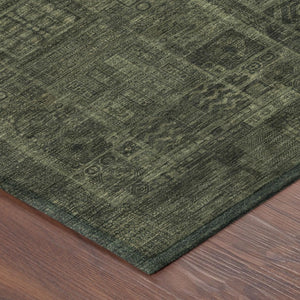 5x8 Olive Oriental Polyester Area Rug Washable Stain Resistant Indoor Outdoor Use