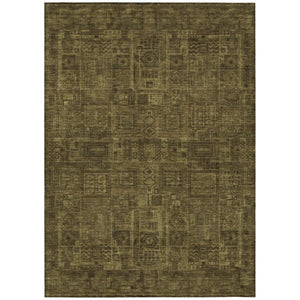 HomeRoots 9 X 12 Walnut Gold Oriental Polyester Area Rug for Indoor Outdoor Living Spaces 742185