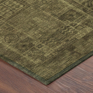 9 X 12 Walnut Gold Oriental Polyester Area Rug for Indoor Outdoor Living Spaces