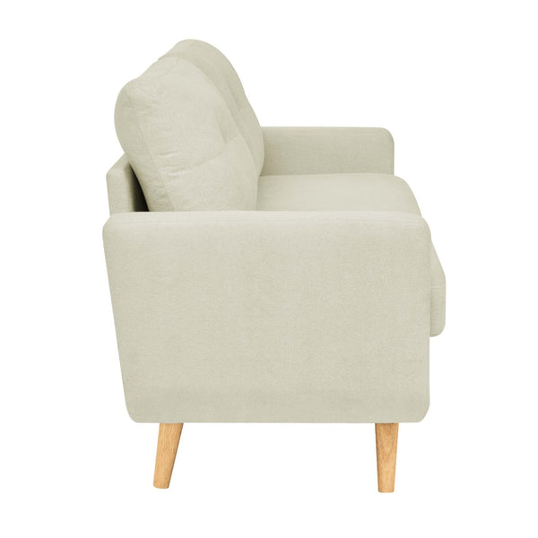 English Elm 67.7" Tufted Button Mid-century Loveseat with Splayed Wood Legs for Living Rooms Cream B355P428578