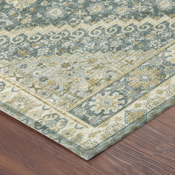 10 X 14 Oriental Polyester Area Rug Stain Resistant Washable for Patio or Living Room