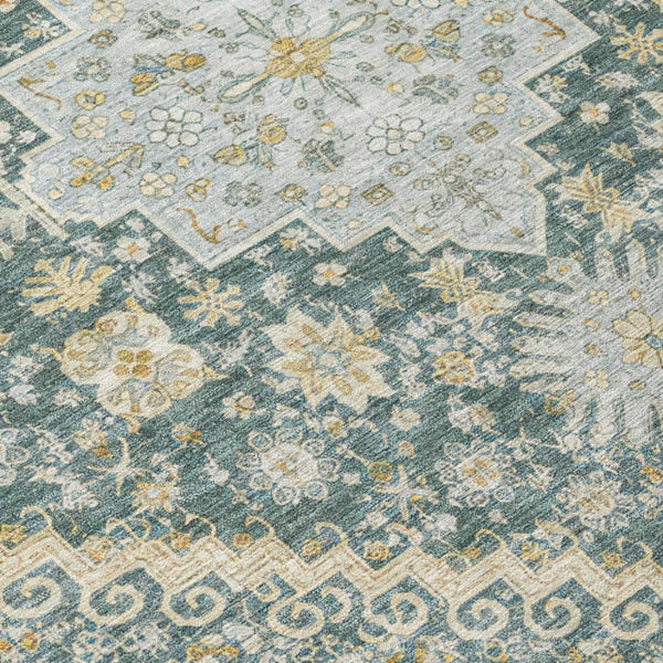 10 X 14 Oriental Polyester Area Rug Stain Resistant Washable for Patio or Living Room