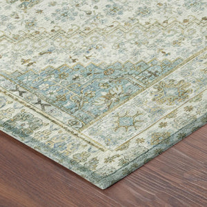 9x12 Ivory Silver Oriental Polyester Area Rug Stain Resistant Indoor Outdoor Use