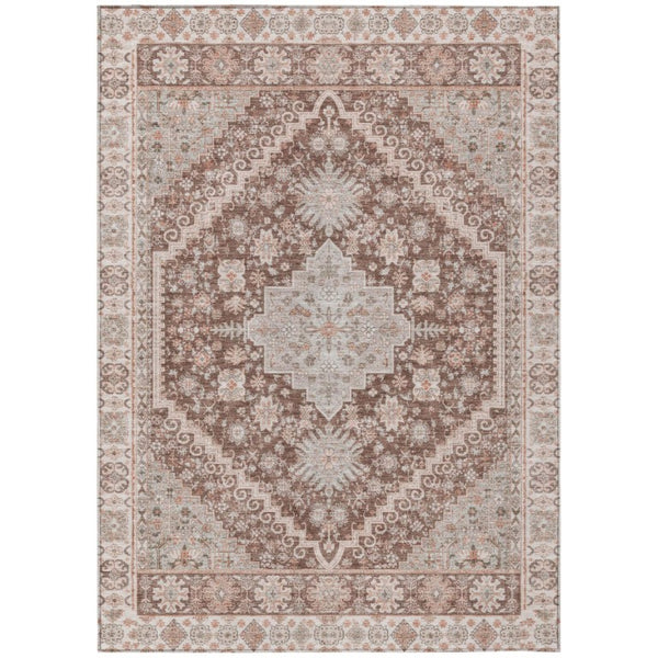 HomeRoots 10 Foot Oriental Area Rug Washable Polyester Indoor Outdoor Stain Resistant Accent 742246