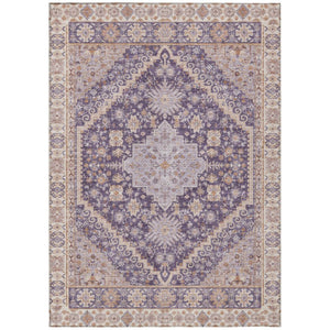 HomeRoots 10 X 14 Oriental Polyester Area Rug Washable Indoor Outdoor Purple Blush 742258