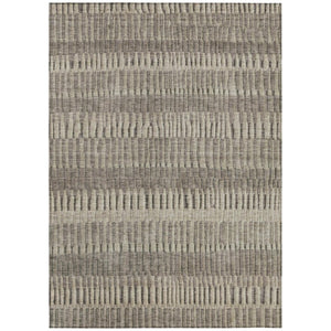 HomeRoots 5x8 Washable Polyester Stripe Area Rug for Patio Porch or Living Room Use 742284