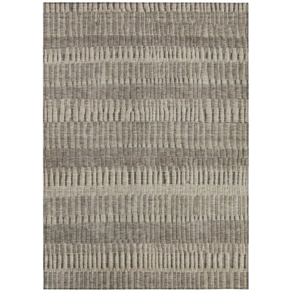 HomeRoots 5x8 Washable Polyester Stripe Area Rug for Patio Porch or Living Room Use 742284