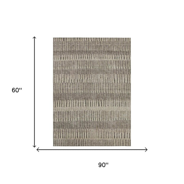 5x8 Washable Polyester Stripe Area Rug for Patio Porch or Living Room Use