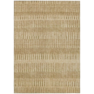 HomeRoots 5 X 8 Copper Orange Striped Polyester Area Rug Washable Stain Resistant Indoor Outdoor 742290