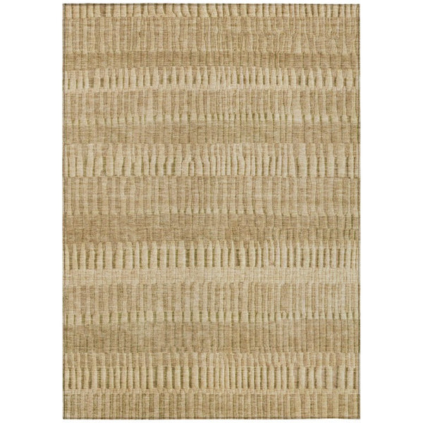 HomeRoots 5 X 8 Copper Orange Striped Polyester Area Rug Washable Stain Resistant Indoor Outdoor 742290