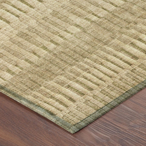 5 X 8 Copper Orange Striped Polyester Area Rug Washable Stain Resistant Indoor Outdoor
