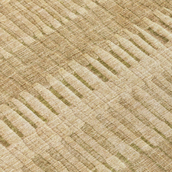 5 X 8 Copper Orange Striped Polyester Area Rug Washable Stain Resistant Indoor Outdoor