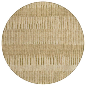 HomeRoots 8 Foot Round Striped Polyester Area Rug for Patio Porch or Family Room 742291