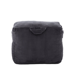 English Elm Big Corduroy Lounger Bean Bag with Ottoman Memory Foam Fill for Living Room Dark Gray W395P435355