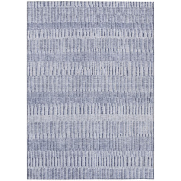 HomeRoots 8 X 10 Striped Washable Polyester Area Rug for Indoor Outdoor Patio and Living Spaces 742304