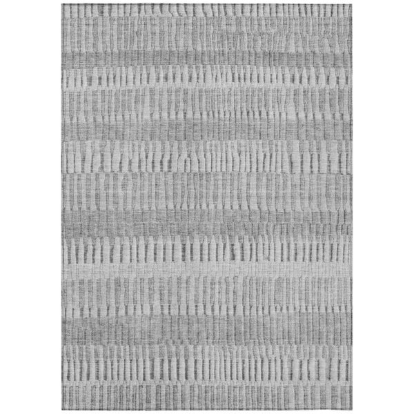 HomeRoots 8 Ft X 10 Ft Striped Polyester Indoor Outdoor Rug Stain Resistant and Washable 742310