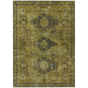 HomeRoots 8x10 Oriental Polyester Area Rug Stain Resistant Washable for Patio and Living Room 742334