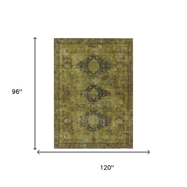 8x10 Oriental Polyester Area Rug Stain Resistant Washable for Patio and Living Room