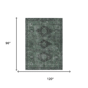 8x10 Mint Oriental Polyester Area Rug Washable Stain Resistant Indoor Outdoor Patio