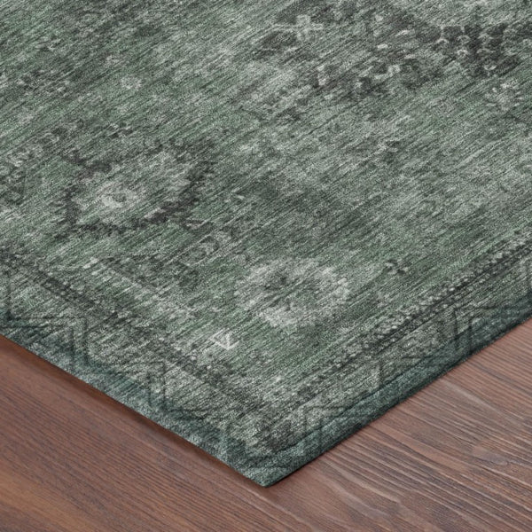 9 X 12 Mint Oriental Polyester Area Rug Washable for Indoor Outdoor Spaces
