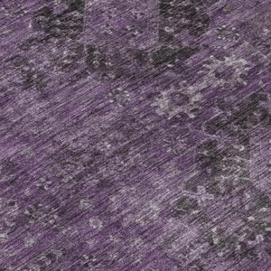 10 X 14 Oriental Plum Purple Washable Polyester Rug for Indoor Outdoor Spaces