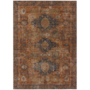 HomeRoots 10 X 14 Rust Orange Oriental Polyester Area Rug Washable Indoor Outdoor Patio 742360