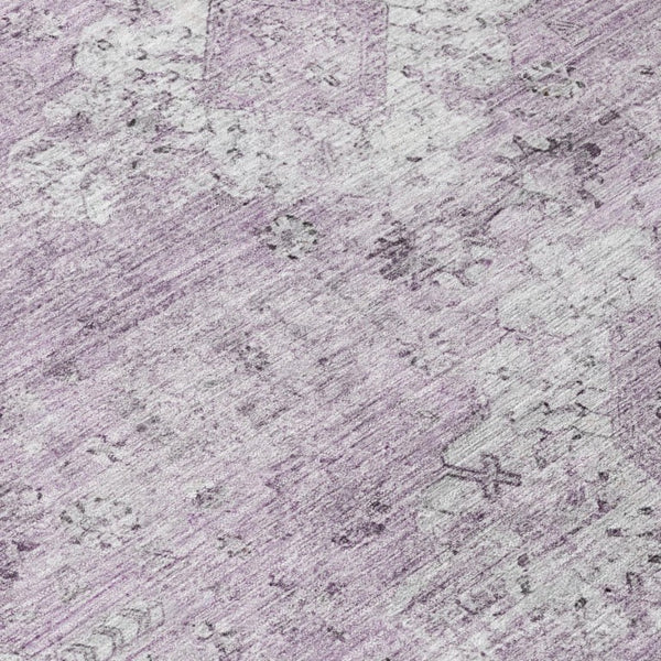 5x8 Lilac Purple Oriental Polyester Area Rug Washable for Indoor Outdoor Use