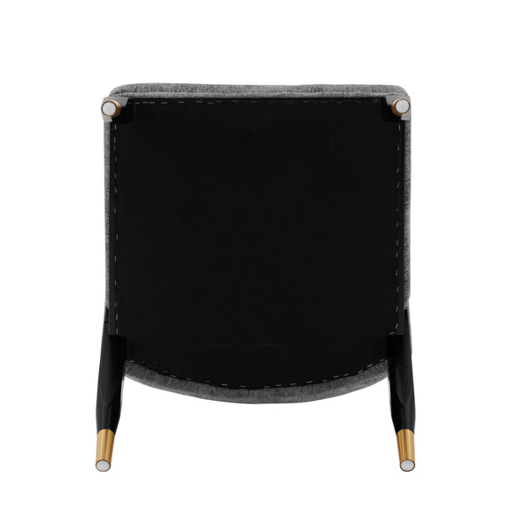 English Elm Ola Wood Chenille Dining Chair with Elm Frame and Brushed Gold Tips, Luxurious Foam Seat, 330lb Capacity Grey B365P397689