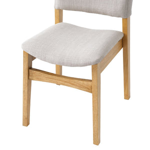 English Elm Upholstered Stackable Dining Chairs Linen Fabric Rubberwood Frame Rustic Set of 2 Natural N752P327193N
