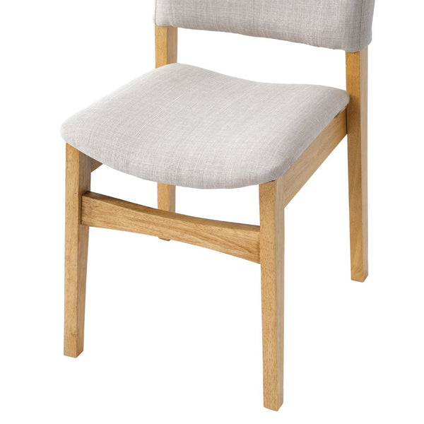 English Elm Upholstered Stackable Dining Chairs Linen Fabric Rubberwood Frame Rustic Set of 2 Natural N752P327193N