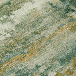 8 Foot Round Abstract Polyester Area Rug Washable for Indoor Outdoor Living