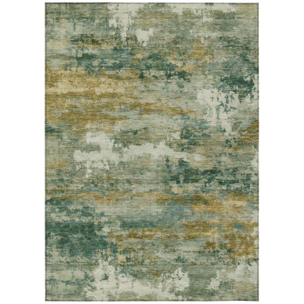 HomeRoots 9x12 Abstract Indoor Outdoor Rug Stain Resistant Polyester Patio Living Room 742407