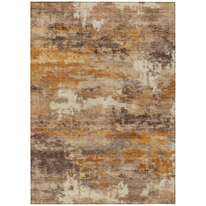 HomeRoots 5x8 Abstract Polyester Area Rug Indoor Outdoor Washable Stain Resistant Patio 742416