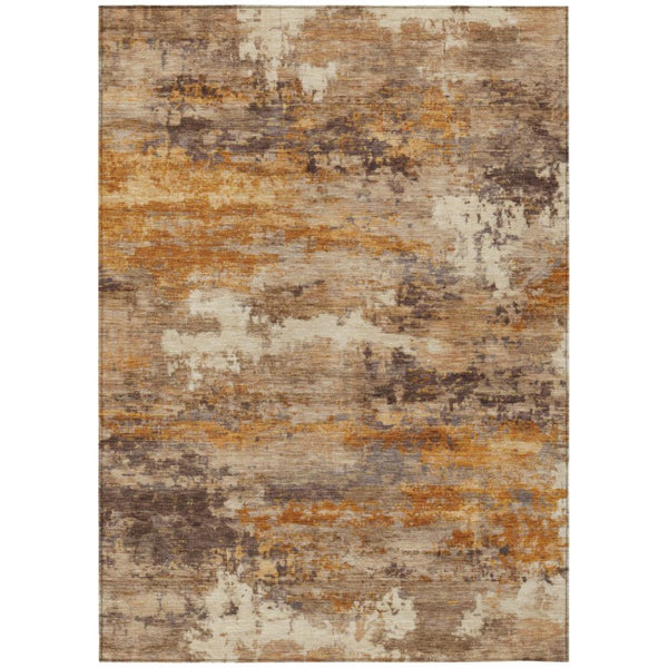 HomeRoots 5x8 Abstract Polyester Area Rug Indoor Outdoor Washable Stain Resistant Patio 742416