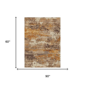 5x8 Abstract Polyester Area Rug Indoor Outdoor Washable Stain Resistant Patio