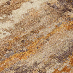9 X 12 Abstract Polyester Area Rug Washable Indoor Outdoor Brown Copper Tones